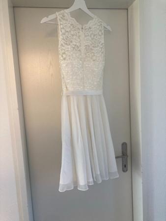 SWING festliches Kleid weiss/ivory mit Spitze und Chiffon