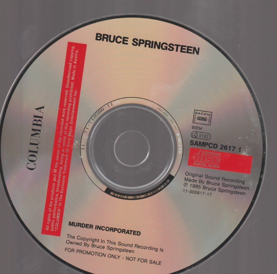 CD: BRUCE SPRINGSTEEN promo cd's MURDER INCORPORATED Cardboard – Usato da Vezia venduto da Aquarius_Age 2