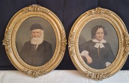 Versand möglich! Antike Bilder, älterer Herr, ältere Dame