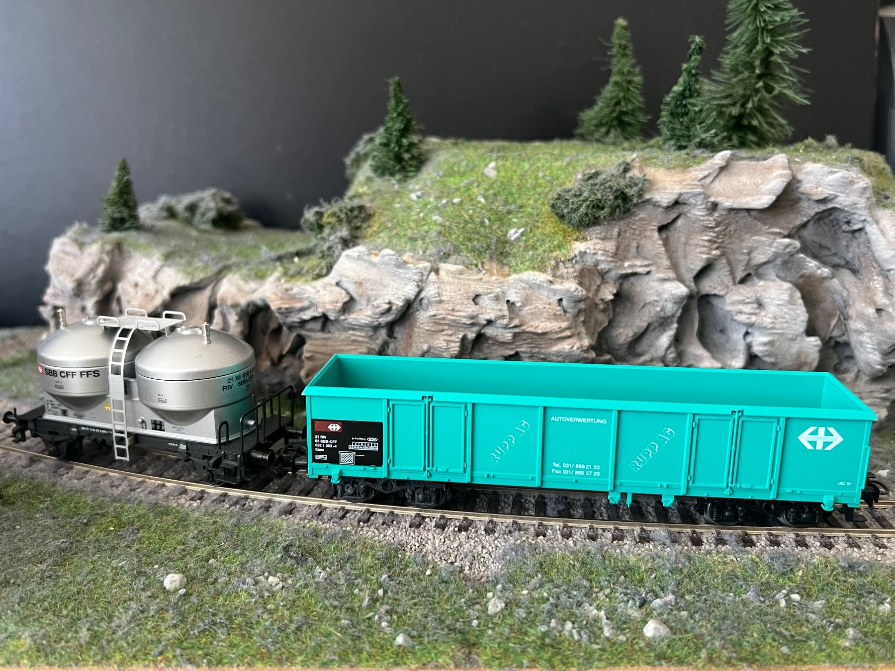 Märklin Modellini di ferrovie: 6 Märklin Güterwagen HO WS – Nuovo (secondo la descrizione) da Root venduto da Roll.48 3