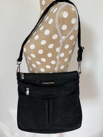 Vintage Sonia Rykiel Paris Crossbody Tasche Nylon Schwarz