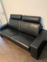 Ledersofa 2/3-Sitzer schwarz