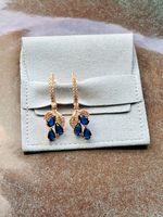 Boucles plaqué or rose et zircon - tampon 585