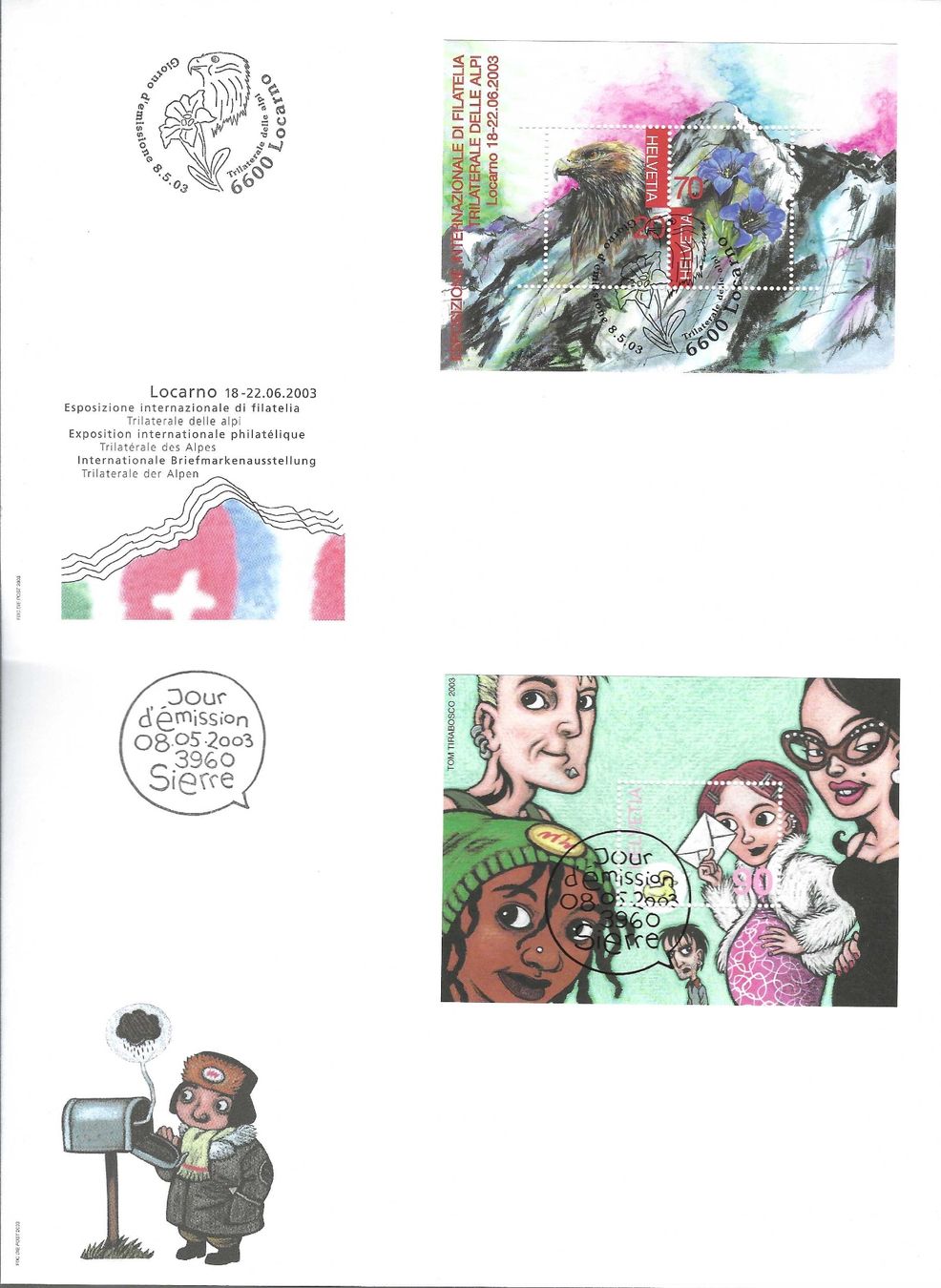 Tutti i francobolli: CH 13 Stück FDC 2003 – Usato da Koblenz venduto da Markenhimmel