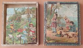 Altes Würfel Puzzle, mit Vorlagen