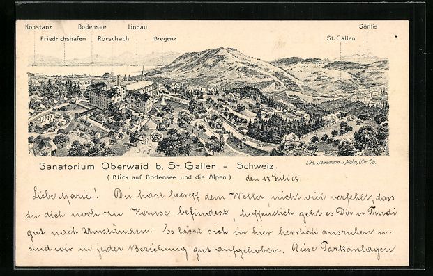 Ansichtskarten: Oberwaid b. St. Gallen, Blick auf Bodens – Gebraucht aus Berlin von bartko-reher