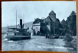 Chillon & Bateau vapeur "Savoie" Belle carte ancienne