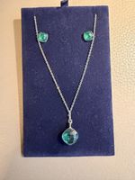 Swarovski Necklace & Earrings Set - Emerald Green💎 49 Chars