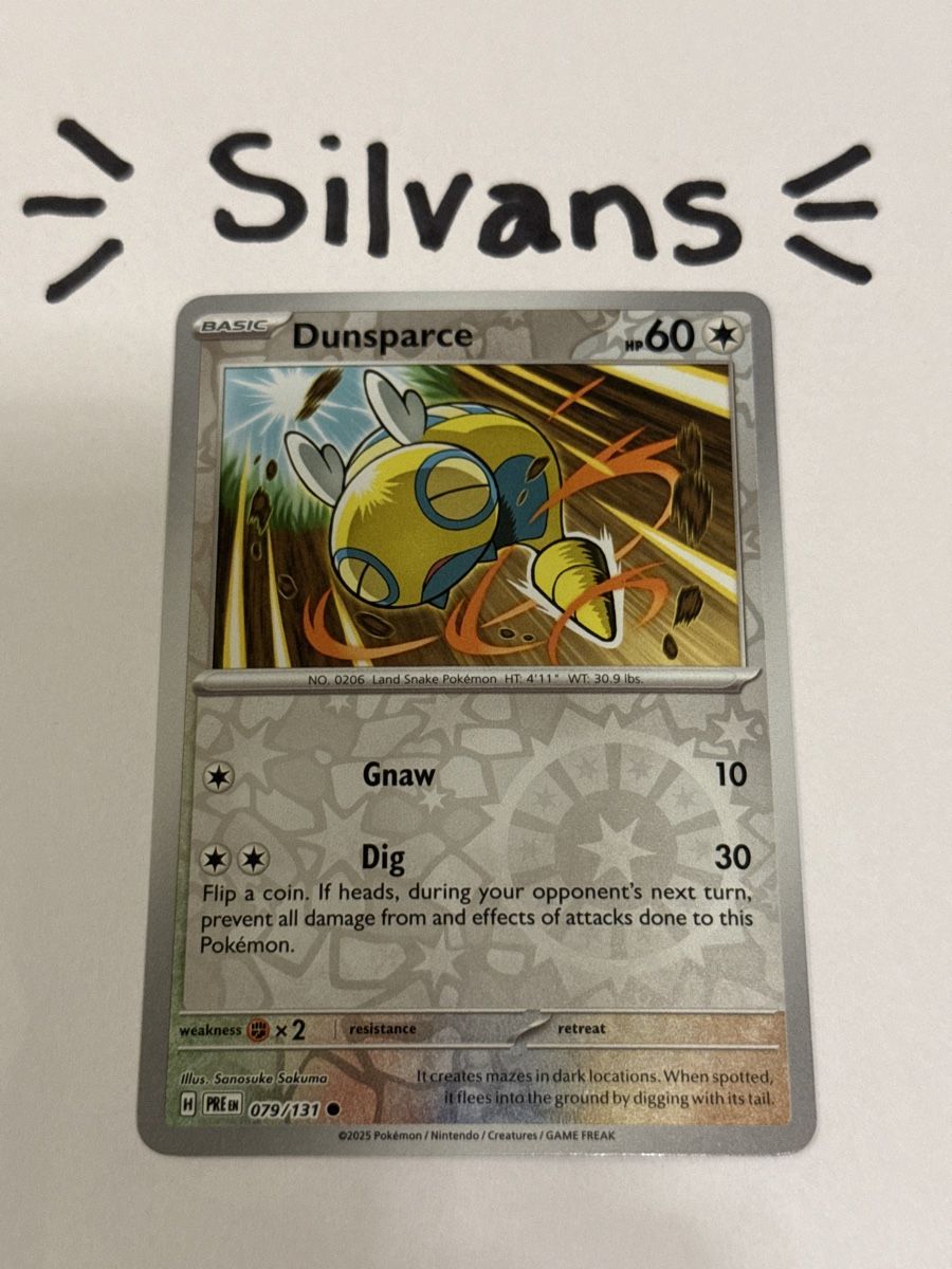 Pokémon Carte collezionabili: Dunsparce Reverse Holo 079/131 Prismatic Evolutions Englisch – Nuovo (secondo la descrizione) da Wil SG venduto da Silvans