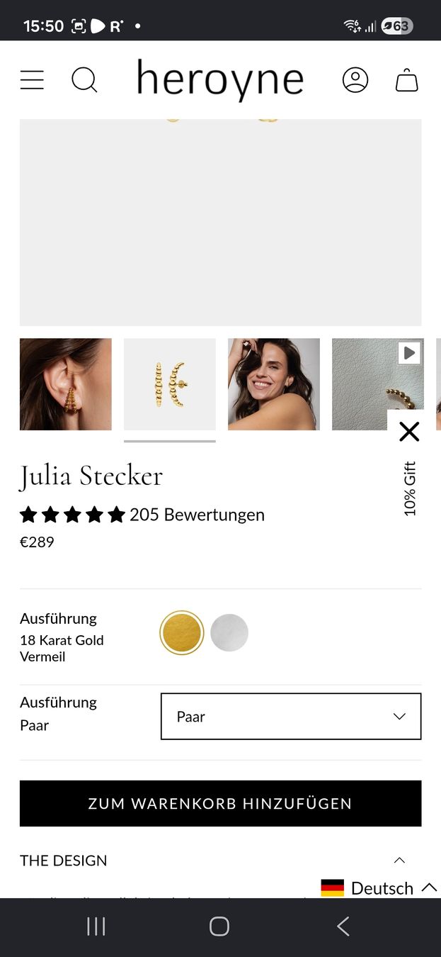 Orecchini pendenti & Orecchini a lobo: Heroyne Ohrstecker Julia – Usato da Toffen venduto da anpr90 3