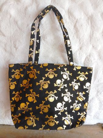 Trendige Handtasche/Shopper mit goldenem Muster, neu!