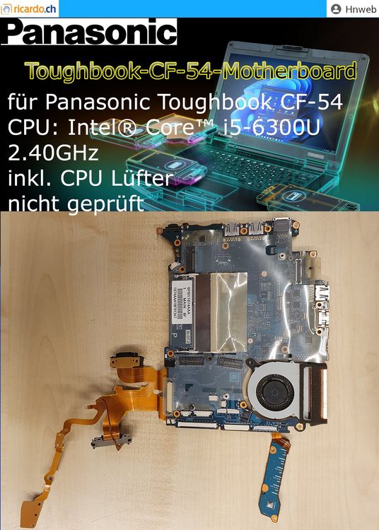 Panasonic Toughbook CF-54 Motherboard | Kaufen auf Ricardo