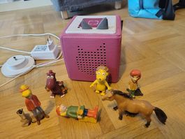 Toniebox rosa mit Ladestation und 6 Figuren gebraucht