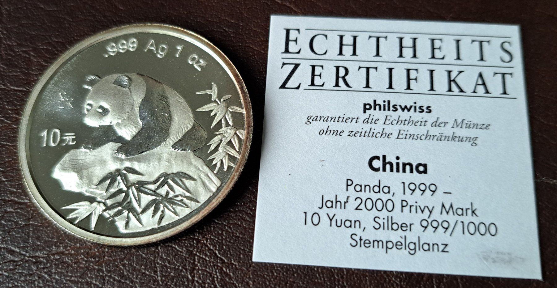 Alle Münzen: 1 Unze Silber Panda 1999 - 2000 – Neu (gemäss Beschreibung) aus Wetzikon ZH von dub_5qhp 2