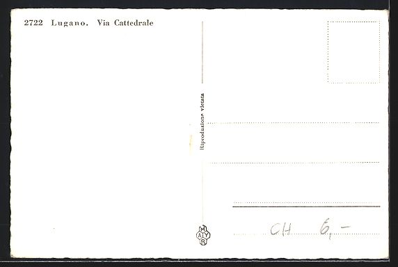 Cartoline postali: Lugano, Via Cattedrale, Strassenpartie – Usato da Berlin venduto da bartko-reher 1