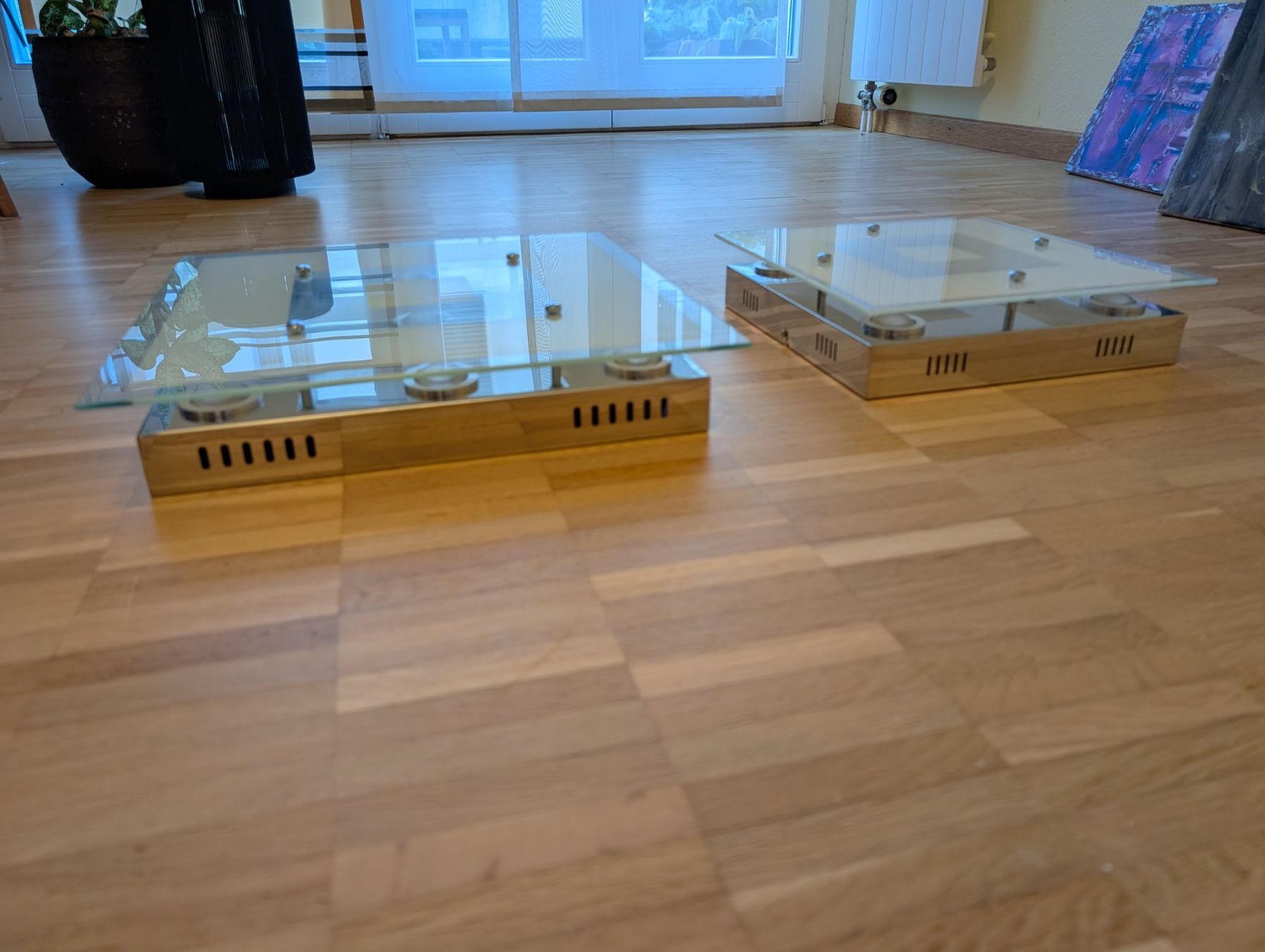 Kronleuchter & Deckenlampen: 2er Set moderne Deckenleuchten Glas/Metall – Gebraucht aus St. Gallen von CN_sg 4