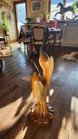 Sculpture vintage oiseaux céramique 50cm haut🧡🤎💚