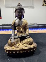 Bronze Buddha klein Tibet mit 18K Goldanstrich