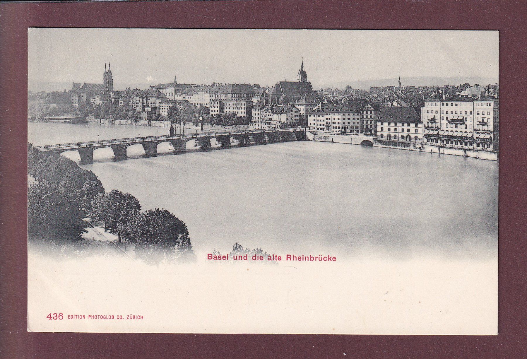 Ansichtskarten: BASEL - Alte Rheinbrücke – Gebraucht aus Pully von nicecards