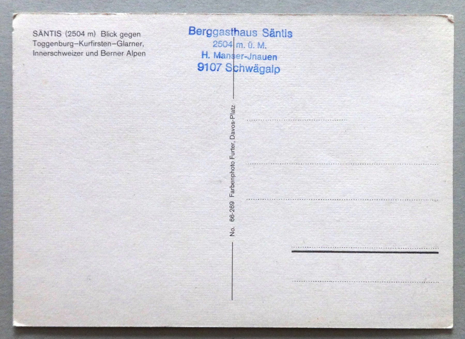 Ansichtskarten: Säntis (2504 m) – Gebraucht aus Fétigny von Billy2miny 1