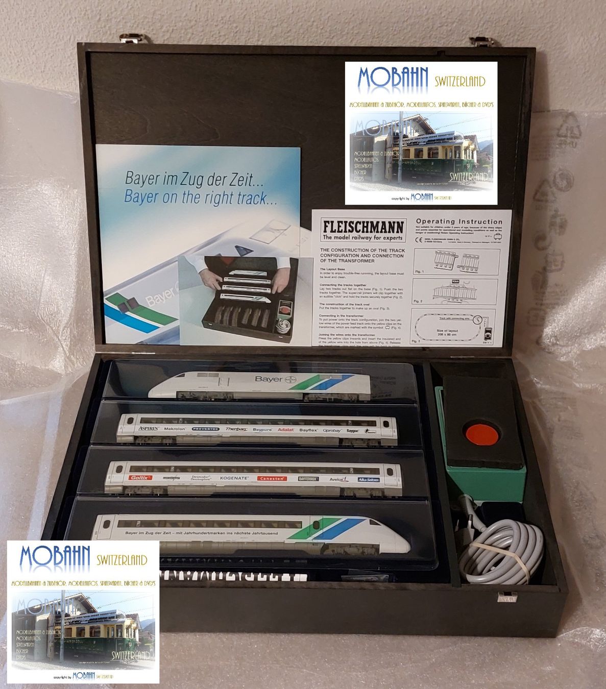 Fleischmann Modellini di ferrovie: Fleischmann Startset ICE 2 "Bayer" Limited Edition RARITÄT! – Nuovo e nell'imballaggio originale da Rotkreuz venduto da MOBAHN-1zu87 2