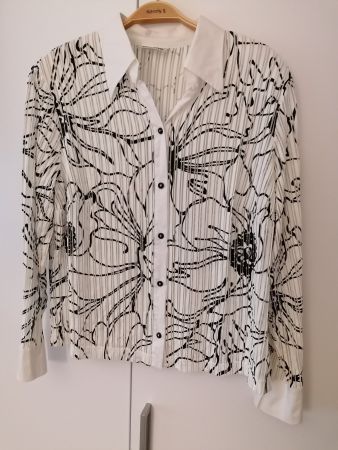 Edle Bluse GERRY WEBER in weiss/schwarz (Gr. 46)
