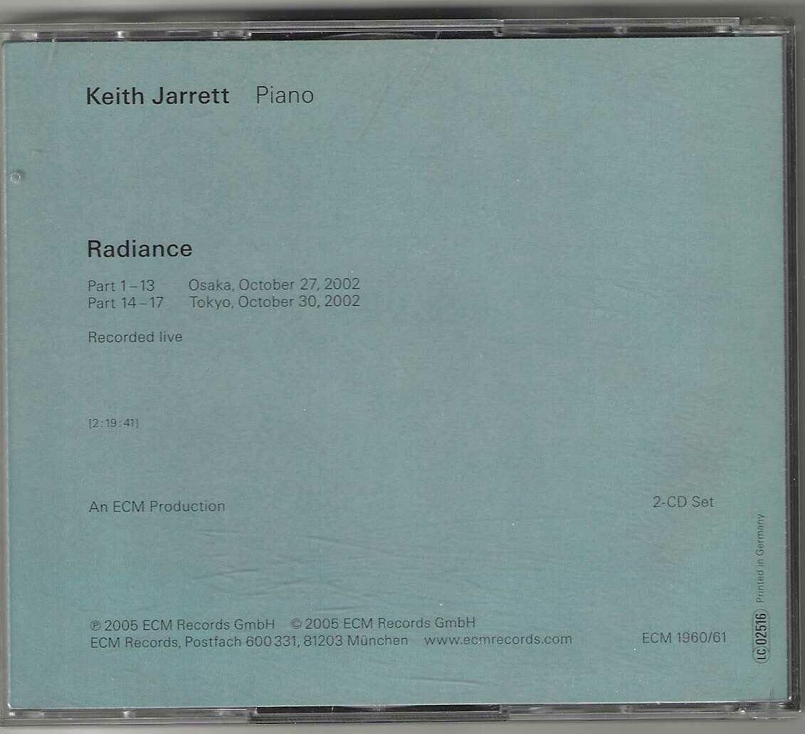 CD: Keith Jarrett – Radiance - 2 X CD – Usato da Genève venduto da CDLPBookS 1