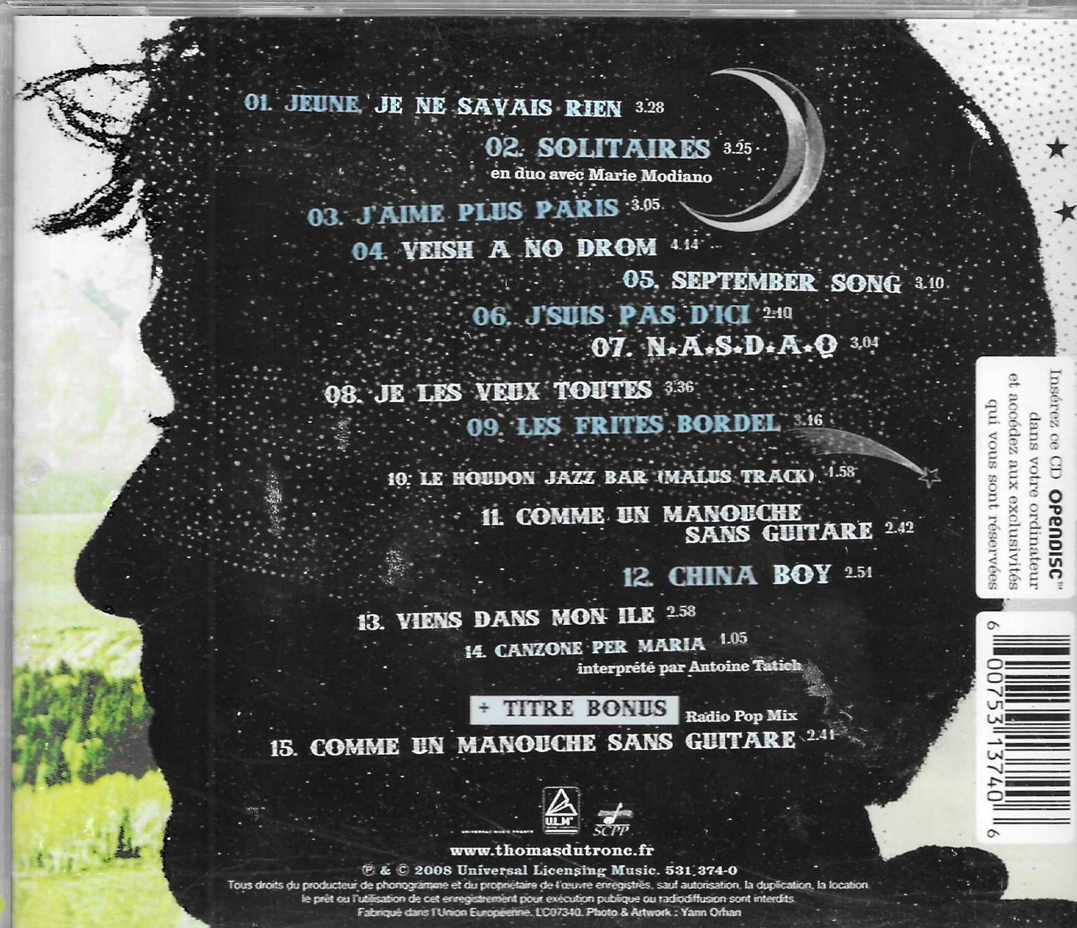CD: Thomas Dutronc - Comme un Manouche sans guitare – Usato da Savagnier venduto da Ne2065 1