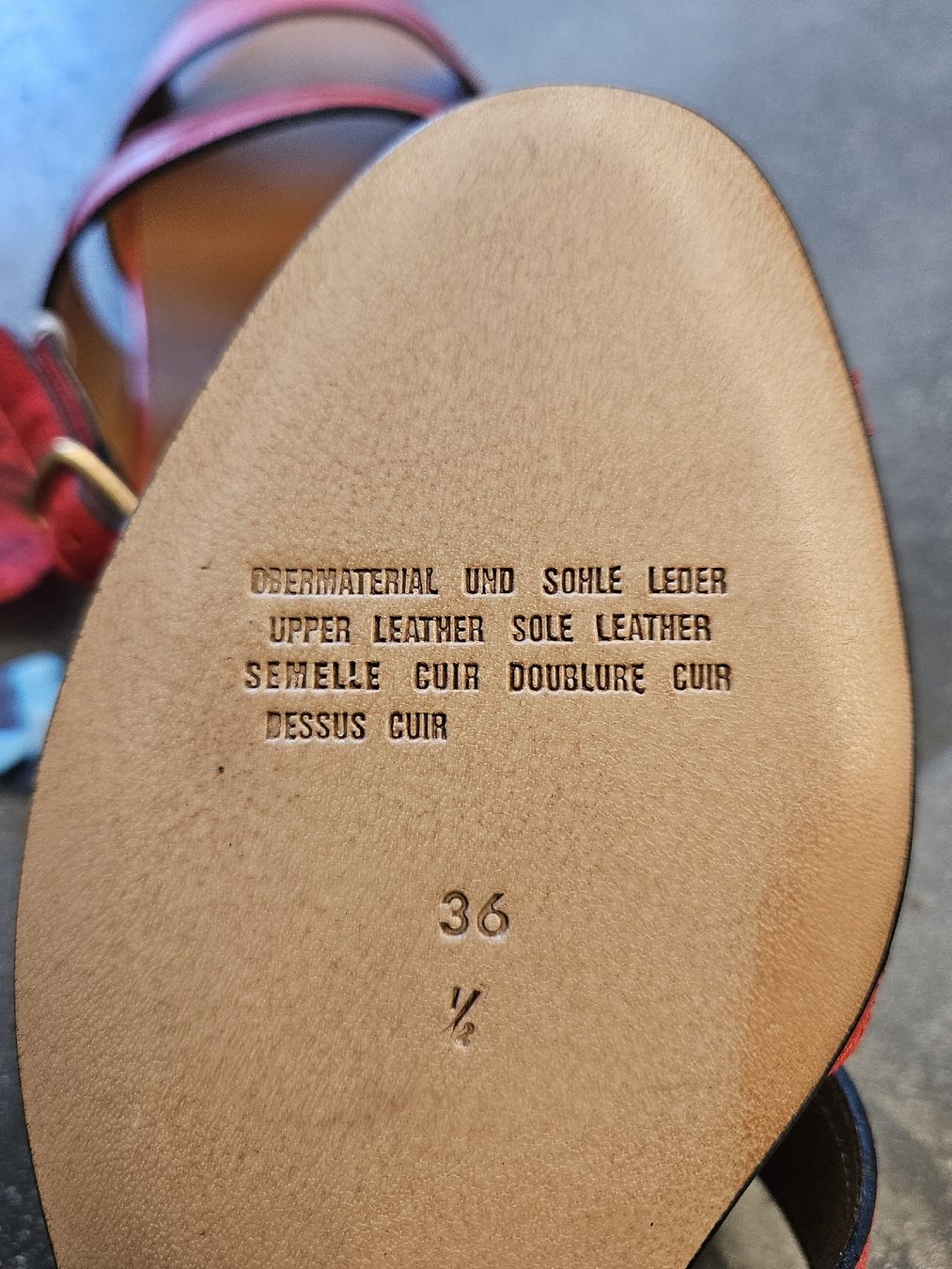 Scarpe da donna: Damensandalen rot Leder Grösse 36 1/2 Jeannot – Nuovo (secondo la descrizione) da Ormalingen venduto da nomolnoi 3