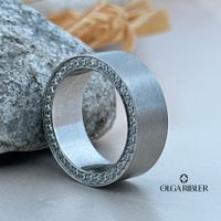 Titan Ring 8 mm – Zirkonia & mattes Finish - Grösse 55
