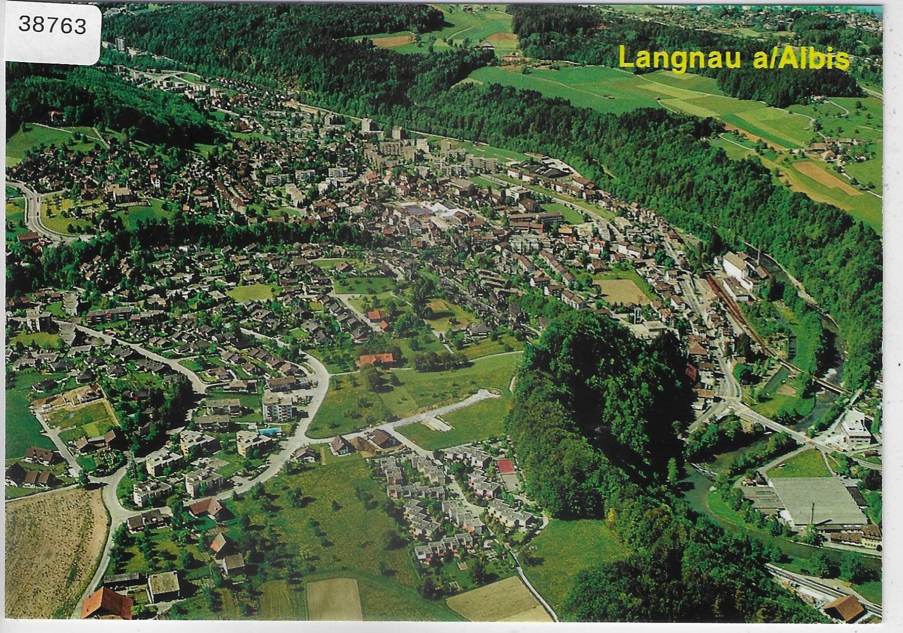 Cartoline postali: Flugaufnahme Langnau am Albis – Usato da Ettingen venduto da Kartenplanet
