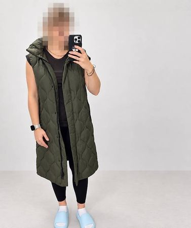 MNG / Mango lange Steppweste Gr. S  Khaki/Oliv  neu