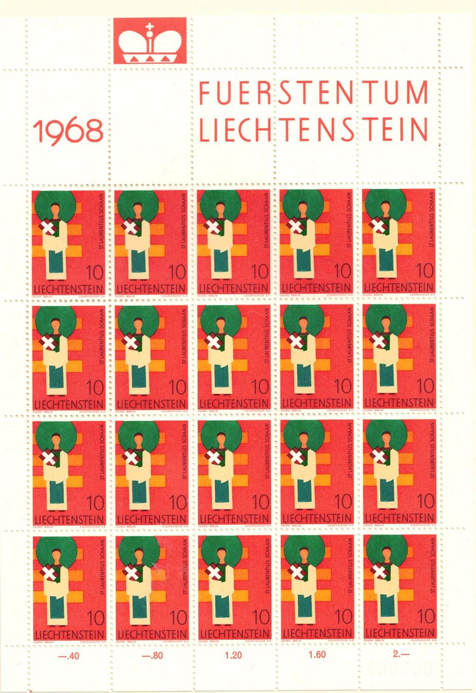 Tutti i francobolli: K'Bogen  Kirchenpatrone   25.April  1968    postfrisch – Nuovo (secondo la descrizione) da Mellingen venduto da Ginger 4