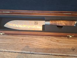 Kochmesser Damast Zayiko Santoku neu in Holzbox