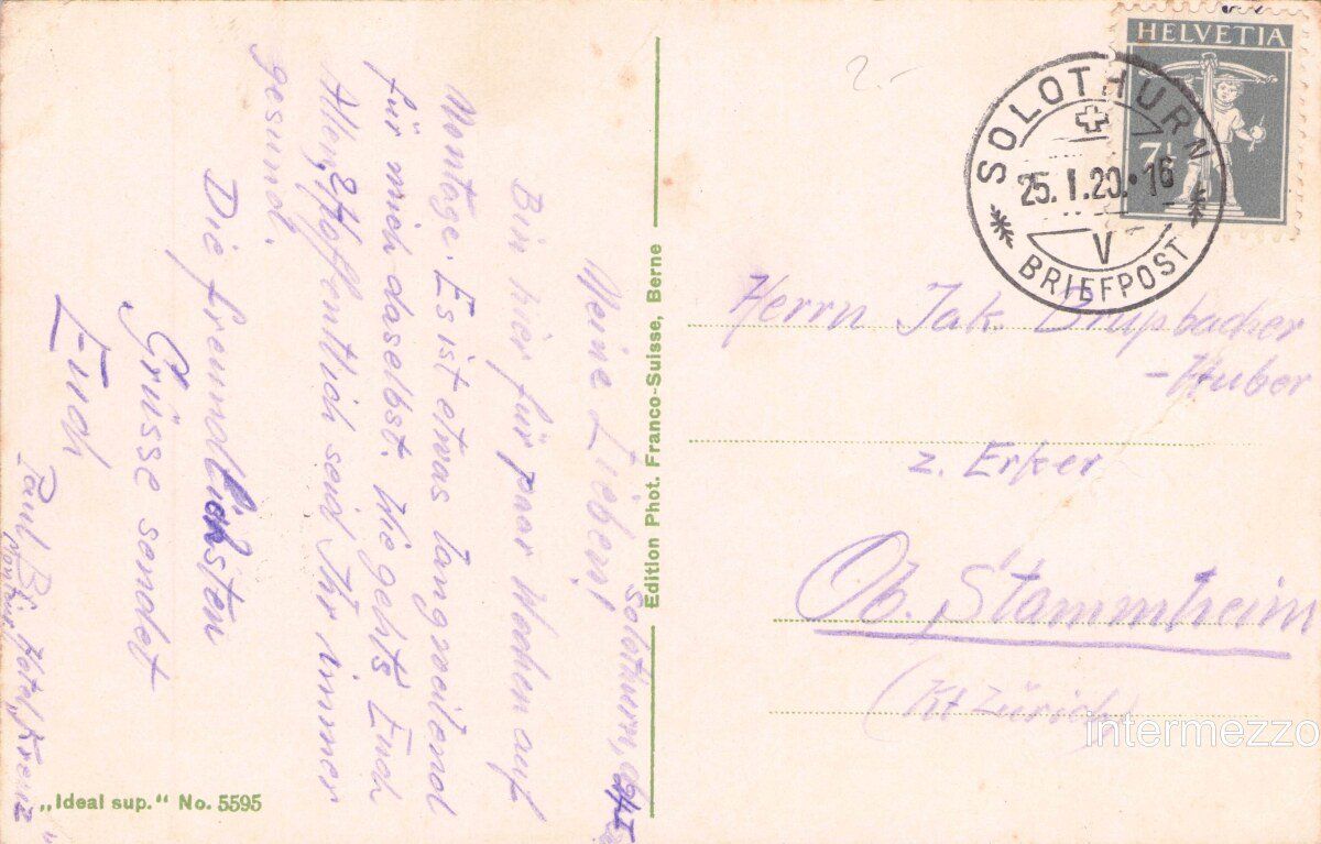 Ansichtskarten: Solothurn // 1920 Aare Kathedrale // Sommer // Ansichtskarte – Gebraucht aus Basel von intermezzo12 1