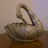 Vintage Schwan Deko-Objekt, Metall, edel & zeitlos 🦢