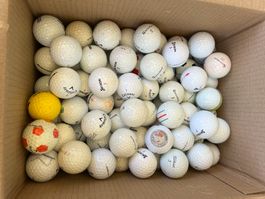 136 Golfbälle (Lakeballs) gemischt – A-Qualität, gereinigt