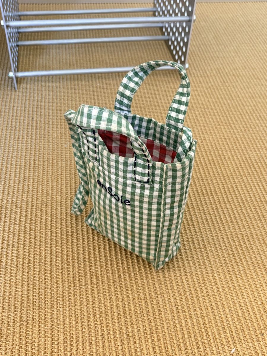 Ensoie Taschen: Ensoie Micro Cabas Bag Vichy green – Gebraucht aus Zürich von fischersfritzli