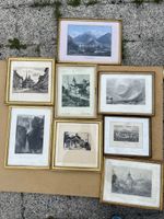Konvolut 9 historische Stiche gerahmt guter Zustand