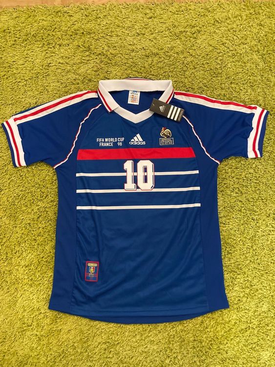 Maillot de manga larga retro Zidane WC 1998 color azul