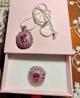 Ensemble bijoux : collier et bague roses
