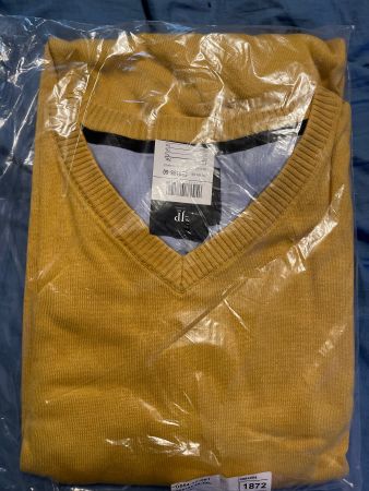 Sehr grosser JP Herren Strickpullover, neu, Goldgelb, 7XL