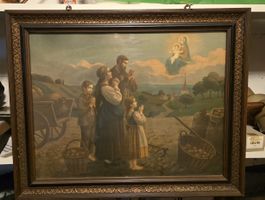 Betende Bauernfamilie mit Marienerscheinung ca. 1900