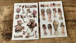 2 Bogen Transfer-Sticker, Rubbelsticker, Rub on- Sticker Neu