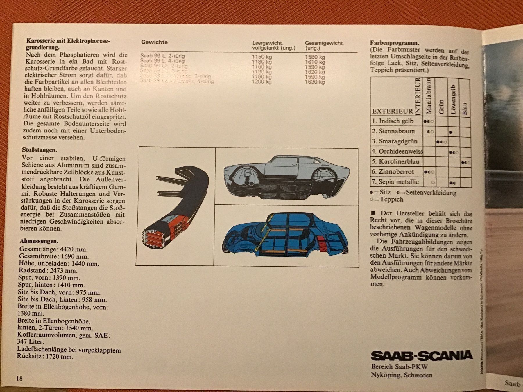 Saab Documenti: Saab 99 L, Verkaufsprospekt 1975 – Usato da Scherzingen venduto da Starseller62 7