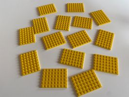 LEGO - 15 - GELBE - PLÄTTLI - 8 X 6 - NOPPEN