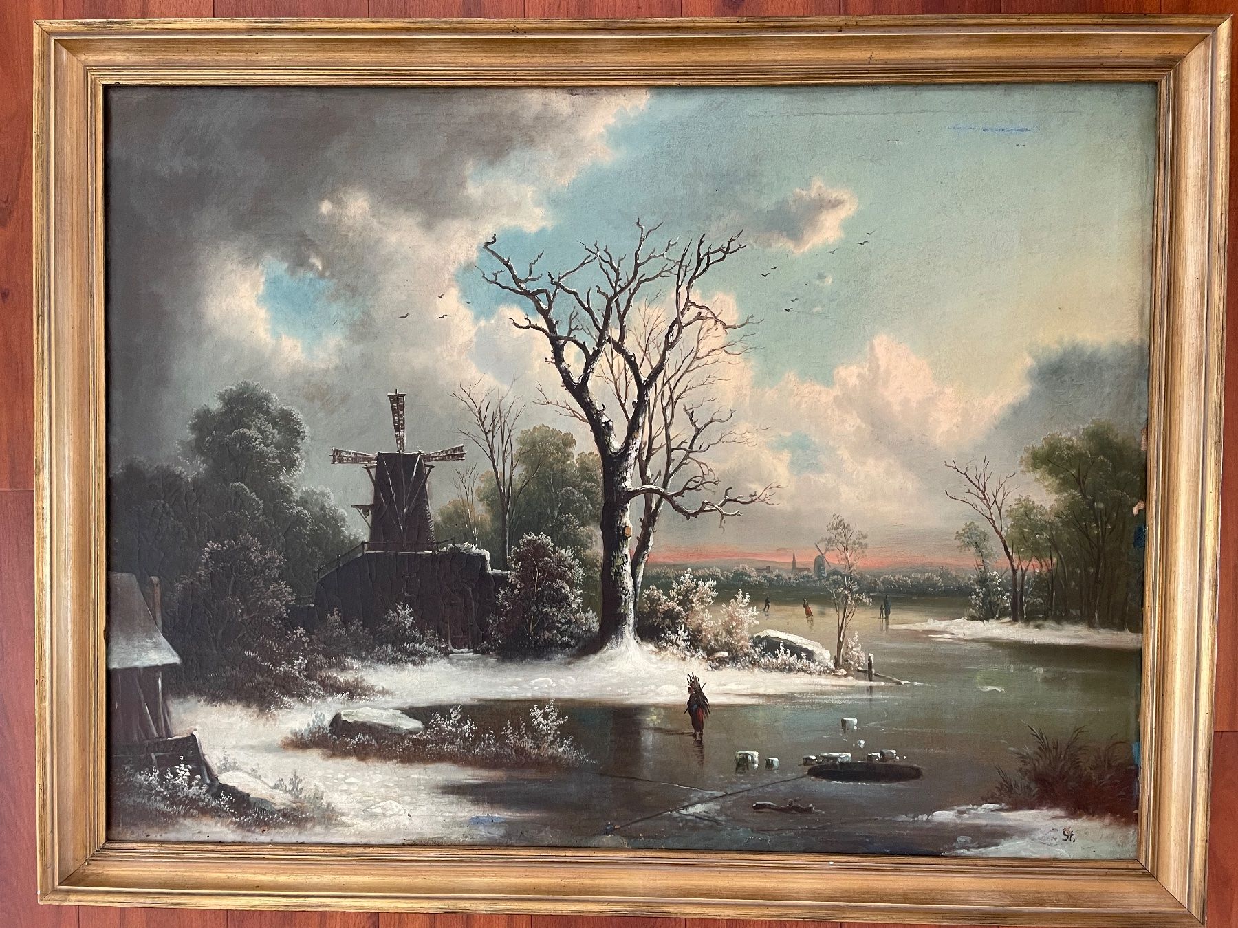 Dipinti: Wunderschönes, grosses Oelgemälde - Winterlandschaft Holland – Usato da Fidaz venduto da KunstsammlerGR60
