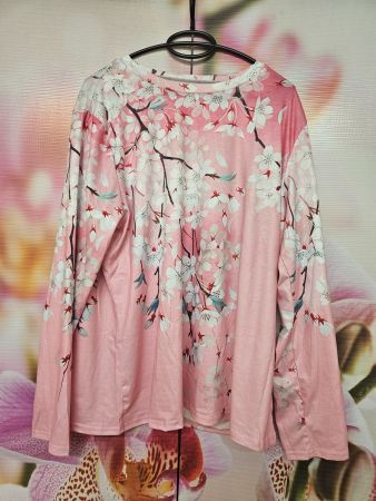 Damenshirt Pink Blumenmuster Grösse: 2XL