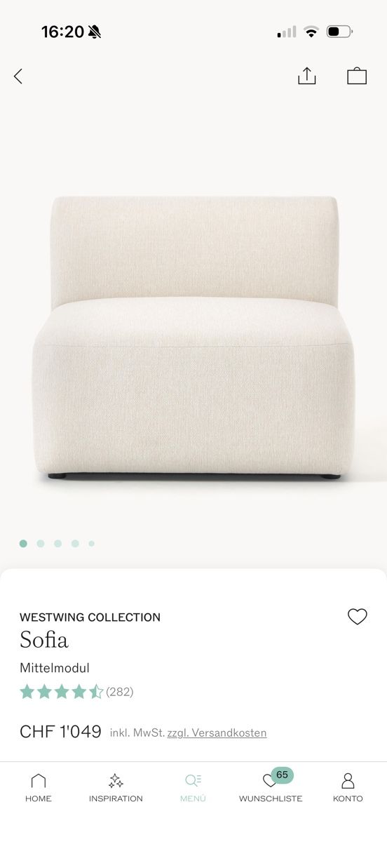 Westwing Sofas: Westwing Sofa Sofia Modul cremeweis – D'occasion à Zürich par and_v5kz 5