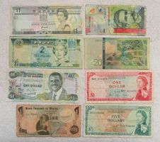 8 Banknoten von wunderschönen Inseln